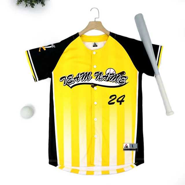 Wholesale Automated Cutting Digital Print Unisex Baseball Jersey With Customized Logo Printing For Adults