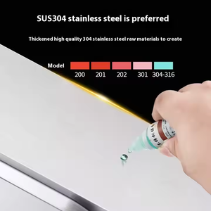 2025互联网-著名的拉丝和压花矩形不锈钢厨房水槽 - Product Image 4