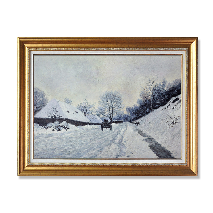 A Cart on the Snow Covered Road with Saint Simeon Farm