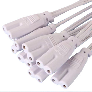T8 T5หลอดไฟ LED รองรับสายเชื่อมต่อหางปลั๊กสายไฟ8.5มม. ระยะห่าง2คอร์0.5 Mm2 T8พีวีซีตัวผู้ปลั๊ก DC IEC - Product Image 1