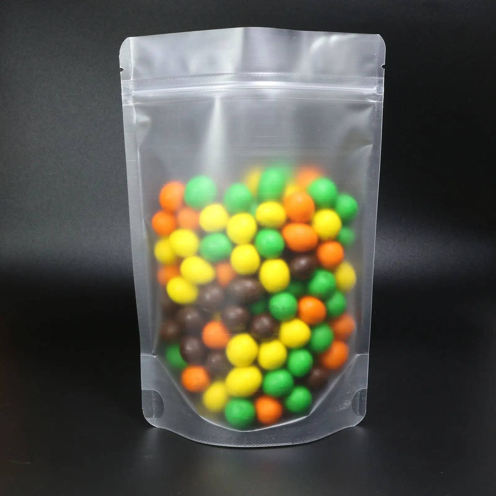Vente en gros de pochette alimentaire promotionnelle zip-lock transparent pour bonbons, sac en plastique avec logo et fermeture à glissière