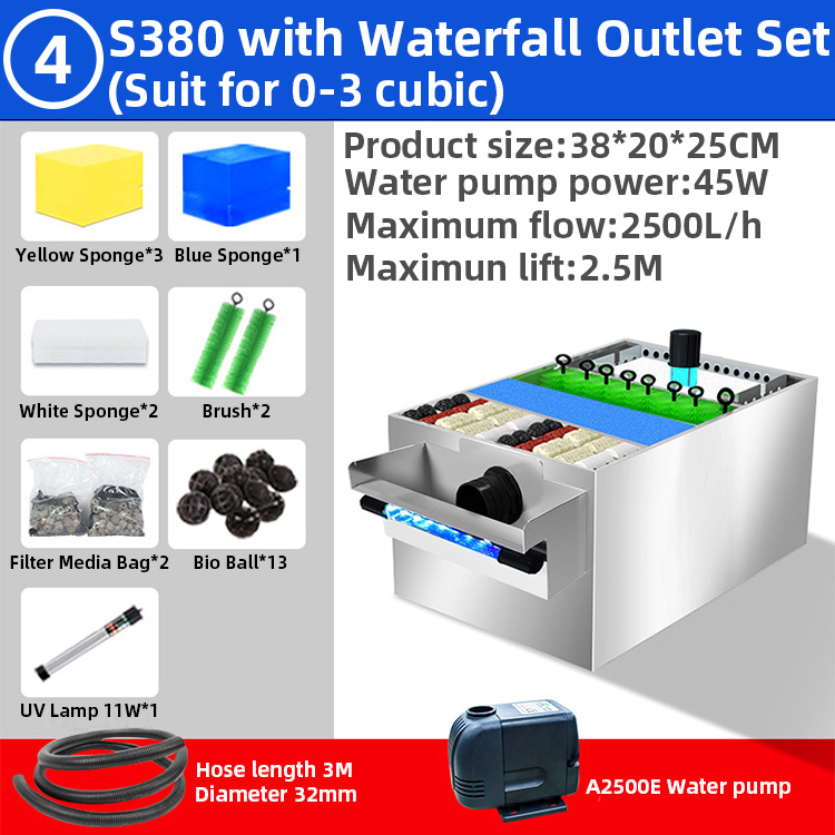 S380 with Waterfall Outlet Set-Stainless steel