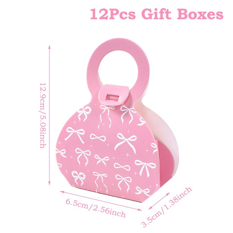 Bolso de mano con lazo rosa