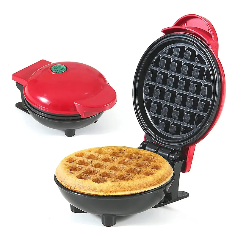 Mini cafeteira com revestimento antiaderente, cobertura de waffle individual em forma de ferro