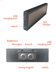 Wiederauf ladbare Batterie LED-Schild Programmier bares Scrollen Text Namensschild DIY Benutzer definierte Wörter Mini LED Digital Signage Displays - Product Image 6