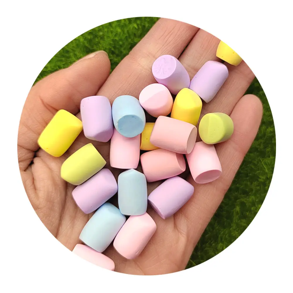 100 pçs/lote algodão resina de doces cabochões, miniatura marshmallow diy acessórios de joias coloridas ornamento 3d cubo bonecas