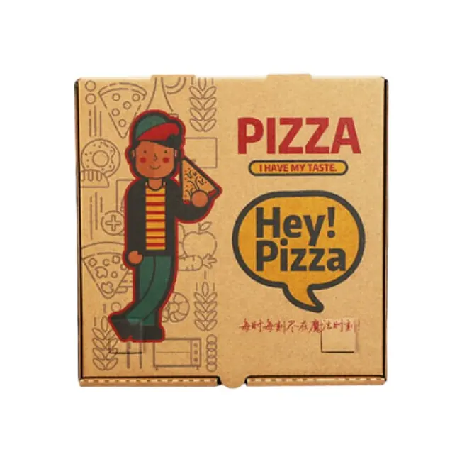 Boîte à Pizza ondulée personnalisée, carton 12 pouces pour la livraison de Pizza, boîte pliable artisanale