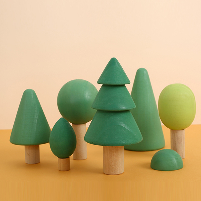 Green forest small trees-color box