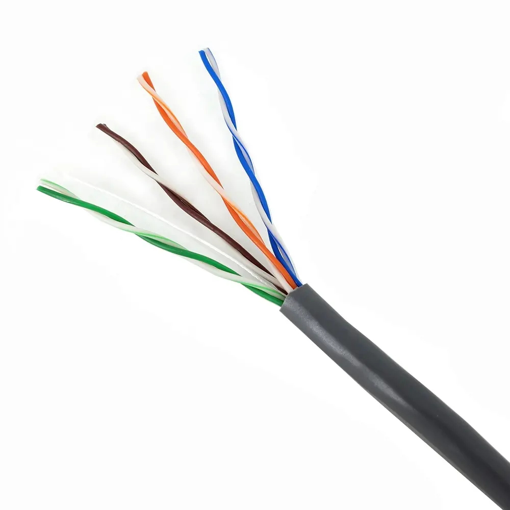 Cable LAN de tipo plano Cat6 para exteriores, cable de cobre completo, 4prs, utp, cat5e, guangzshou