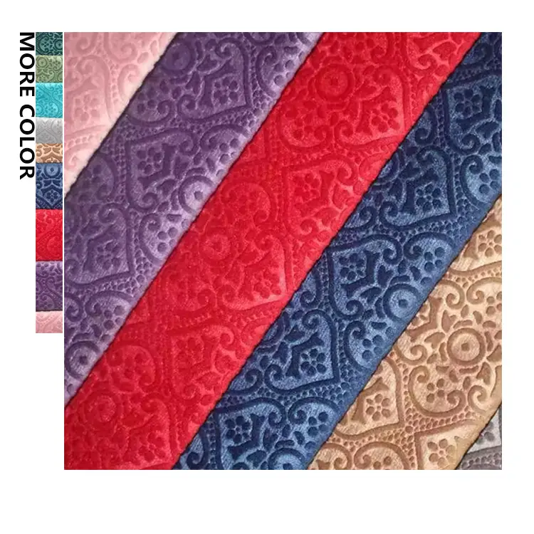 2024 nuevo diseñador en relieve Holanda terciopelo tapicería tela textil hogar 3D flor en relieve jacquard velboa sofá tela