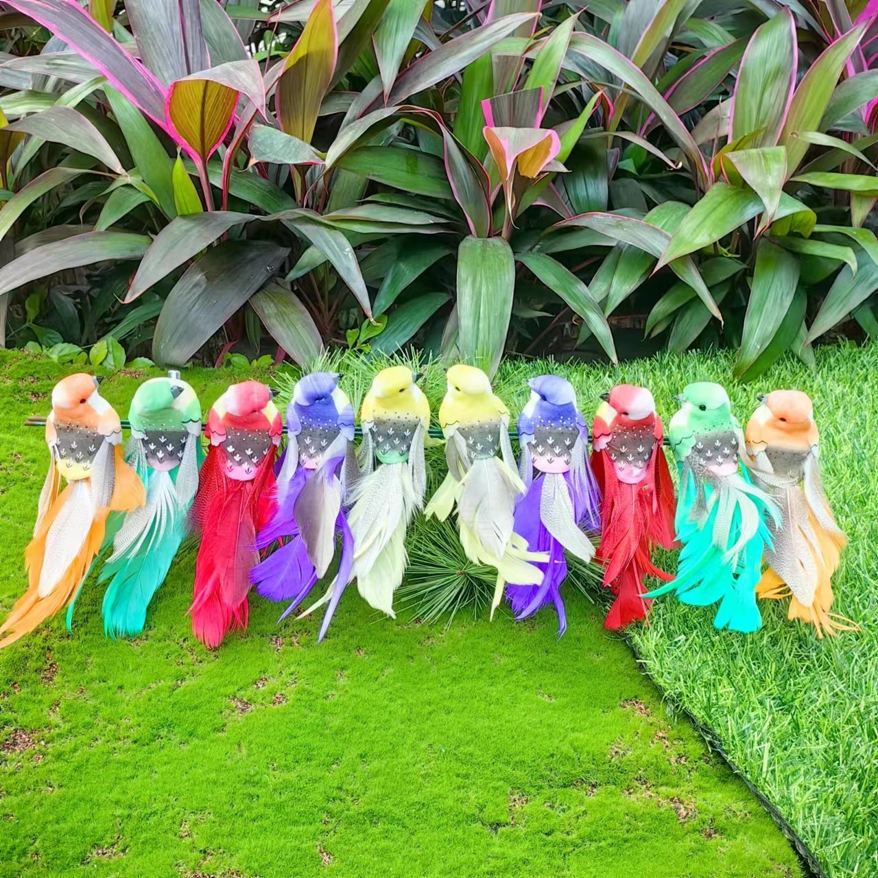 Oiseaux en fleurs de prunier de couleurs mélangées, 1 paquet/12 pièces
