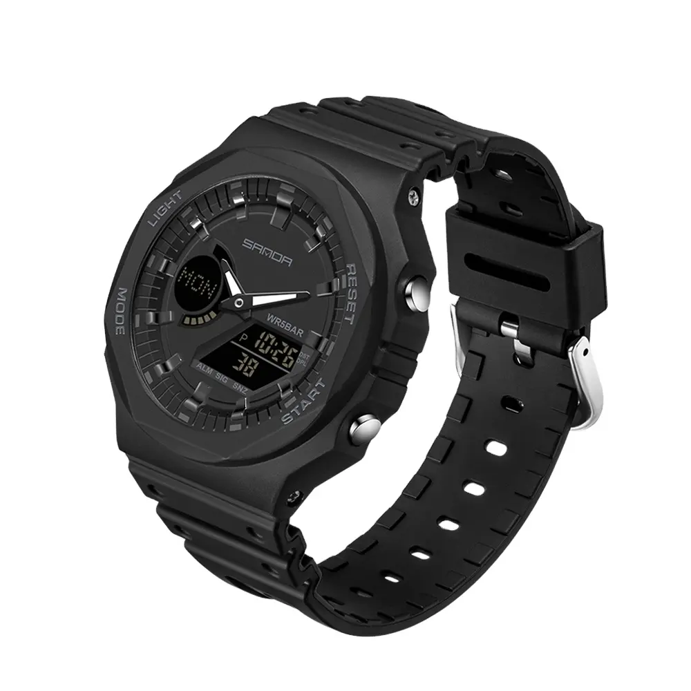 SANDA6016 nouvelles montres décontractées pour hommes 50M étanche Sport montre à Quartz pour homme montre-bracelet numérique G Style choc Relogio Masculino