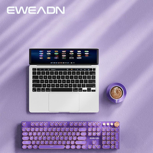 EWEADN V20灿烂无线三模机械键盘100% 按键，带白色背光媒体旋钮全尺寸键盘 - Product Image 6