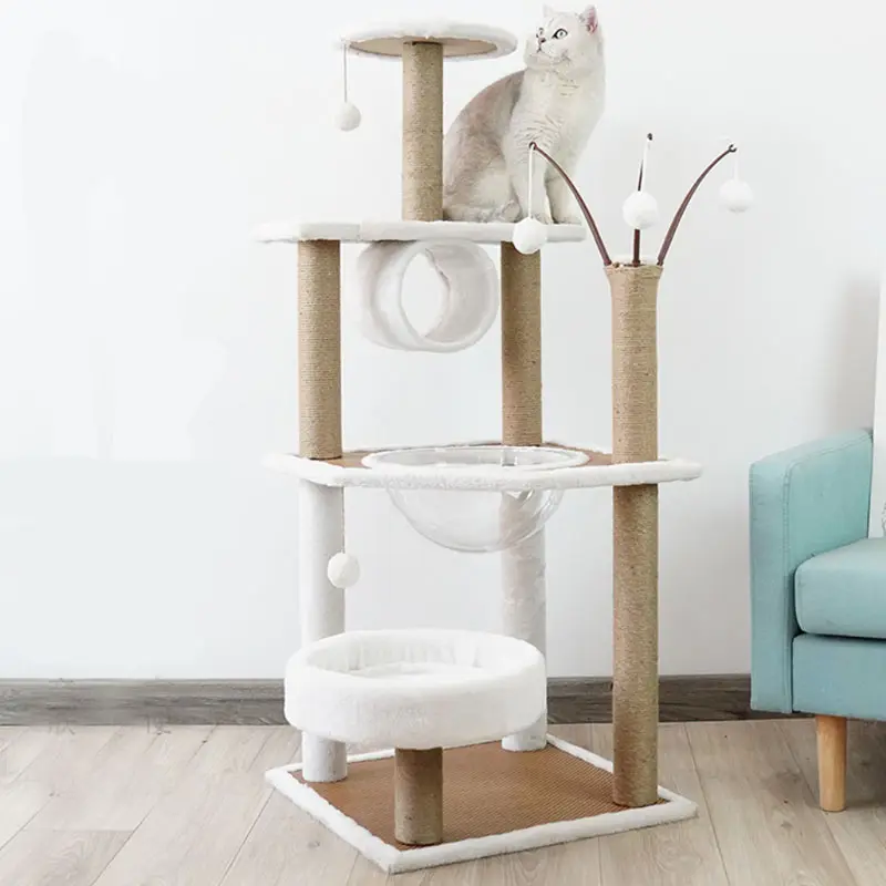 Luxo moderno Hand-made Escalada Soft Plush Cat Tree House Para Grandes gatos