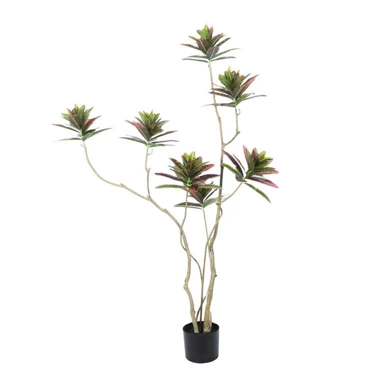 Albero di Ficus di seta con foglie realistiche e albero finto tronco naturale in vaso stabile decorazione estetica della stanza