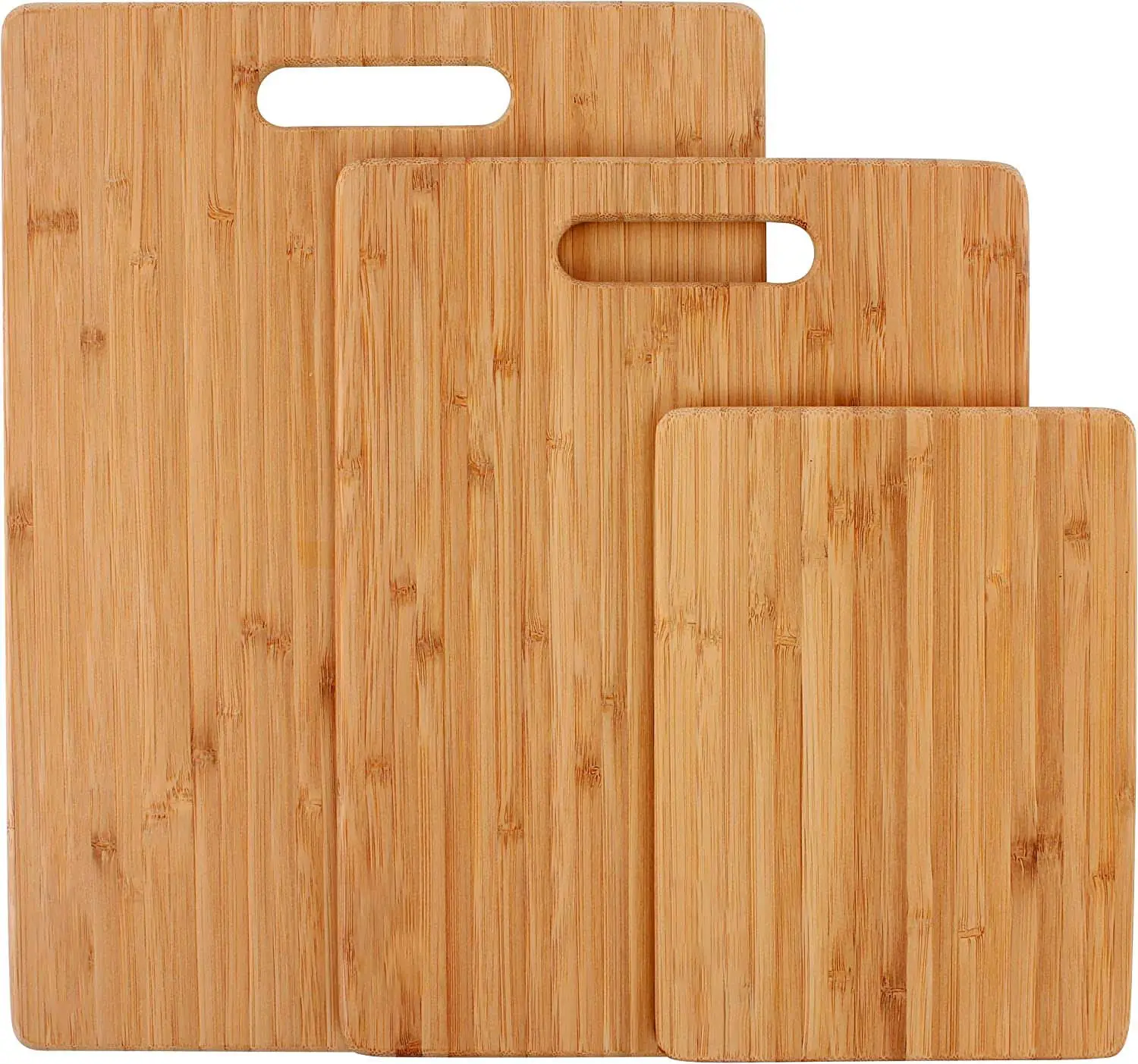 Lot de 3 planches à découper en bambou pour la cuisine avec rainure à jus pour viande fromage bloc de boucher en bambou planche à découper