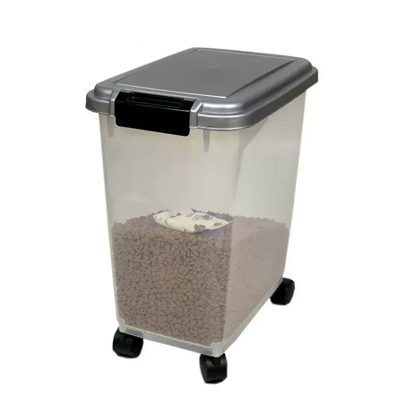 Recipiente De Armazenamento De Comida De Cão De Estimação Balde De Plástico Bin Dog Cat Food Storage Container Pet Food