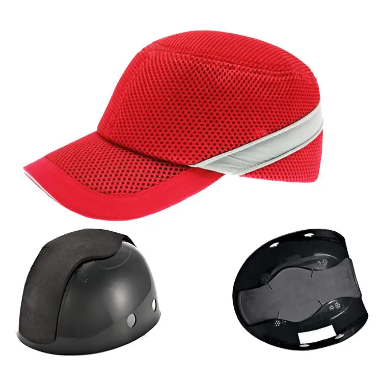 Ayrılabilir ABS plastik kabuk eklemek yansıtıcı şerit beyzbol sert şapka tarzı kısa ağız koruyucu şapka güvenlik yumru şapka