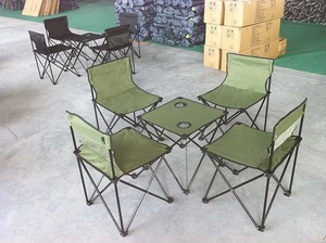 Outdoor Folding Camping Set of Chairs and Table Portable <strong>Charis</strong> and Table Set Easy Carrying Outdoor Table and Chairs - Product Image 4