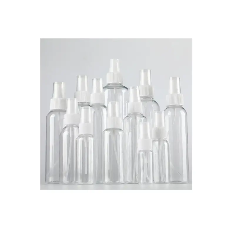 Frasco spray de perfume vazio para plástico, 100ml 200ml, com pulverizador de névoa fina para cosméticos