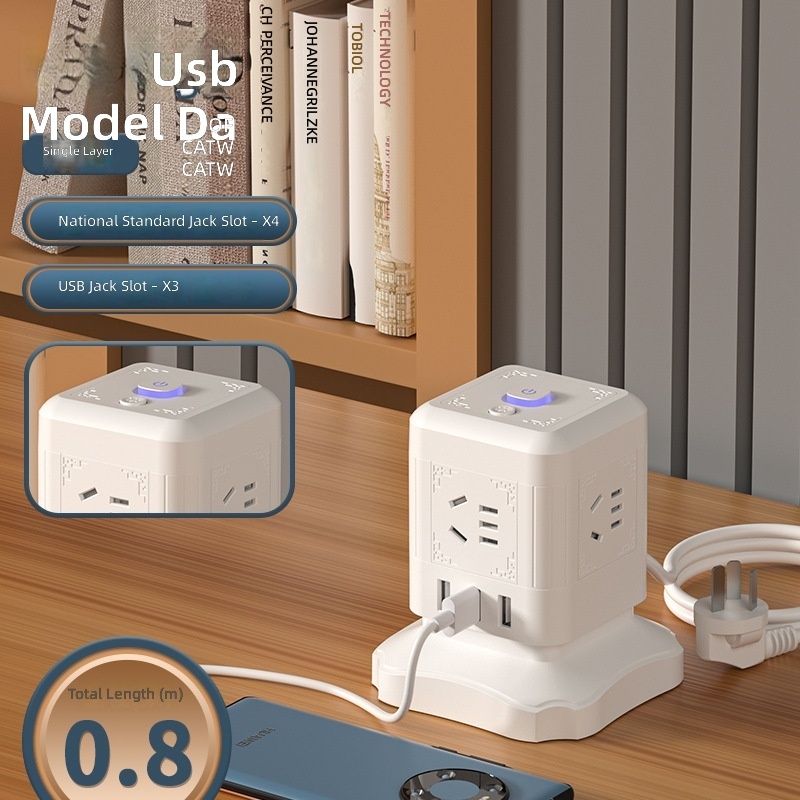 3 puertos USB + 0,8 mm