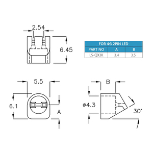 Yüksek kalite LS-QX3K LED Lens tutucu hızlı ve sorunsuz elektronik bileşenler - Product Image 1