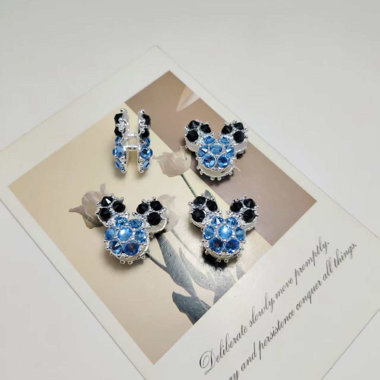 Chapado en plata - Diamante negro Diamante azul