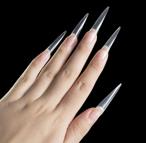 500 adet temizle uygulama ekran ince sivri ekstra uzun sivri İpuçları Nail Art düz uçlu üçgen Stiletto tırnak ipuçları - Product Image 4