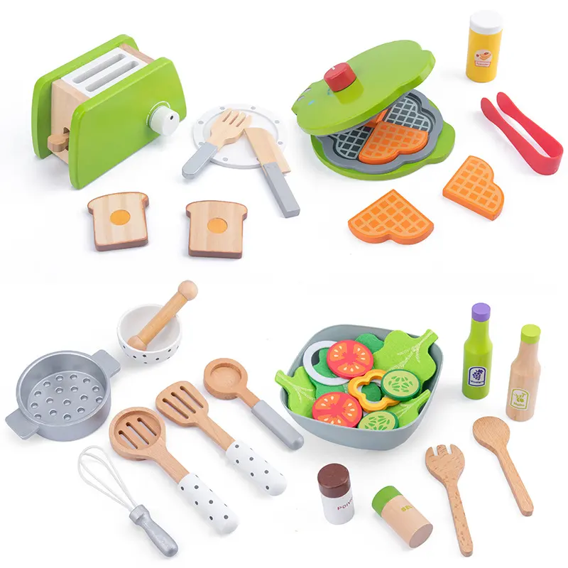 Brinquedos de cozinha de madeira, diy, brinquedos de cozinha de madeira, modelo de simulação, conjunto de frutas, vegetais, brinquedos educativos de madeira para presentes de criança