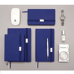 Cuaderno de cuero PU A5 con estampado personalizado, Bloc de notas de página interior de rejilla con forro elástico y punteado - Product Image 6