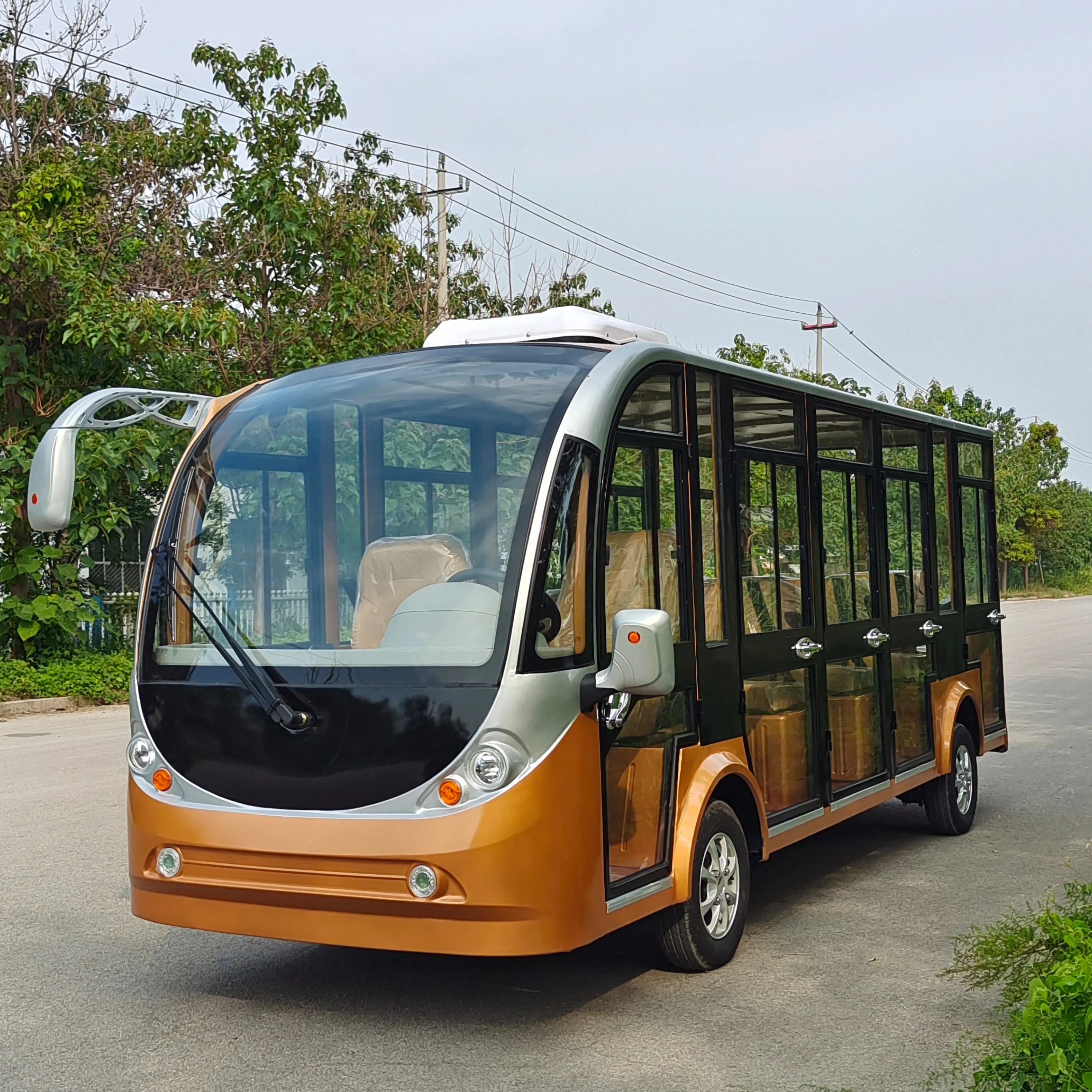 14 Seater Toeristische Elektrische Shuttlebus Chinese Goedkope Mini Elektrische Auto 'S Sightseeing Bus Gemaakt In China