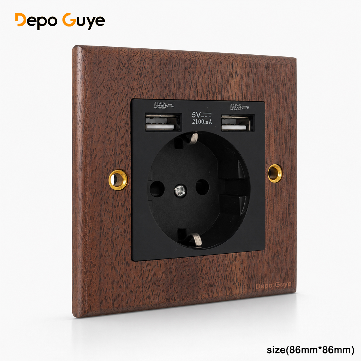 Enchufe europeo con 2 puertos USB