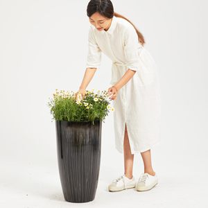 2 PCS Garden Nordic Elegant Glazed <strong>Flower</strong> Plant <strong>Pots</strong> Big Outdoor Large Plastic Decorative Planters For Indoor Use