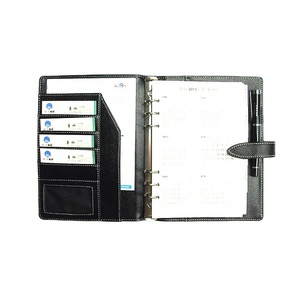Planificador de cuero de negocios en relieve personalizado logotipo Vintage diario cuaderno de cuero PU serie de bloc de notas multifunción con hojas sueltas - Product Image 1