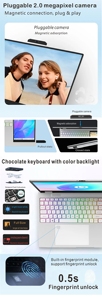 15.6+7 Inch IPS Dual <strong>Screen</strong> Fingerprint Unlock Laptop Intel Celeron N95 Yoga Student Cheap Win 11 <strong>Computer</strong> for Business Office