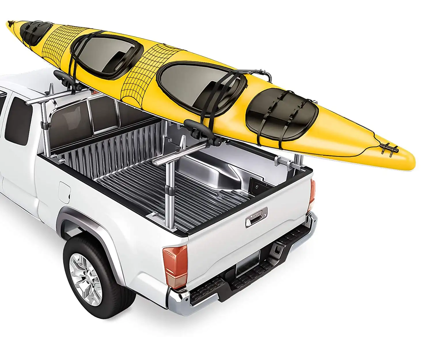 REYNOL customizable  Universal Aluminum Pickup Truck Bed Ladder Rack Heavy Duty Truck Bed Rack Two-Bar Set for Surfboard 