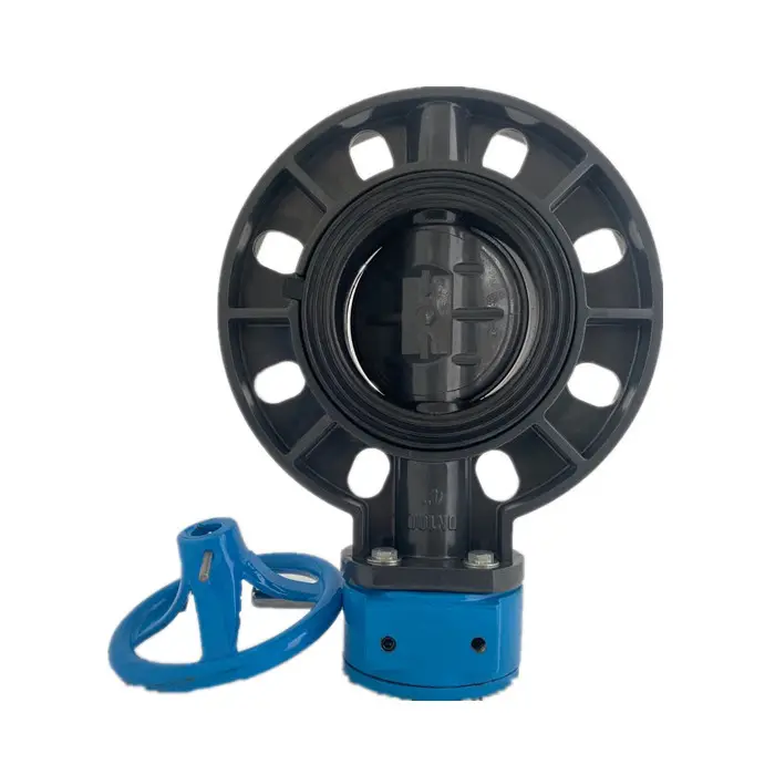 ATA factory cheap price irrigation wafer flange worm gear operated handwheel universal 10k upvc pph butterfly valves