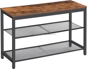 靴ラックキャビネット玄関リビングルーム用メッシュシェルフオーガナイザー収納ベンチ付き3層靴ベンチを簡単に組み立てる