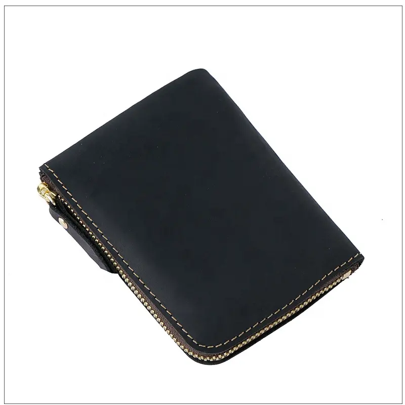 Individuelle Leder-Münzentasche kleine Mini-Größen-Änderungs-Kartentasche RFID-Kreditkartenhalter Lederaufdruck runde Geldbörse