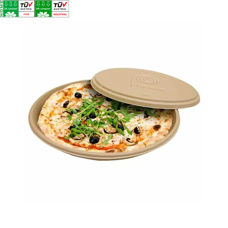 SKU-14 de la bagasse Pizza clamshell