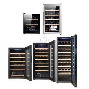 Ev kırmızı şarap buzdolabı çift bölge şarap soğutucu dahili 70L tel duvarlı şarap soğutucu soğutucu - Product Image 6