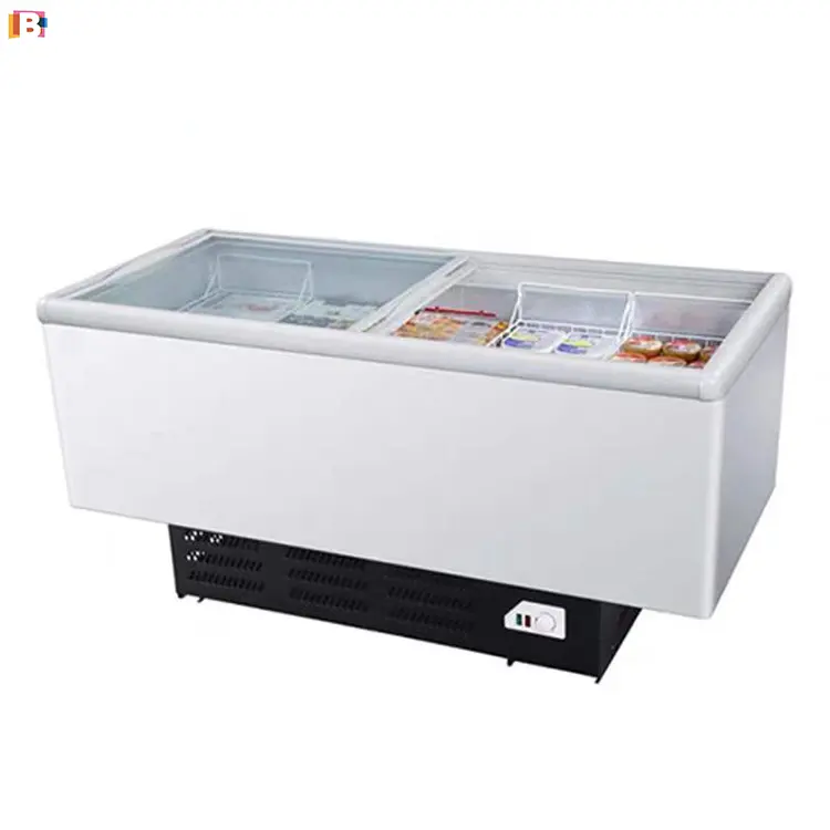 Factory direct sales island commercial refrigerator supermarket open chest freezer horizontal freezer horizontal refrigerator