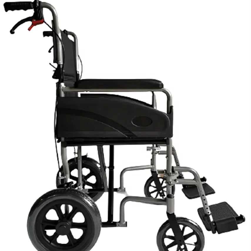 Silla de ruedas para las personas de edad avanzada para el transporte de la pequeña portátil de la rueda trasera de la paciente del hospital manual de aleación de aluminio de la silla de ruedas