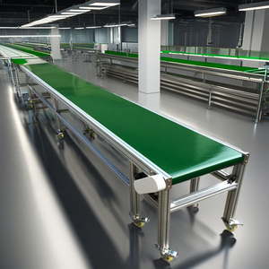 中国工厂Pvc Pu物料搬运输送系统货物包装包裹输送平带输送机 - Product Image 2