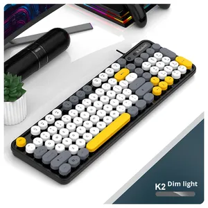 Viper K2 Wired RGB Backlit USB <strong>Keyboard</strong> Mouse Set Waterproof Retro Punk Girls Design for Desktop <strong>Computer</strong> Notebook Office <strong>Use</strong> - Product Image 6