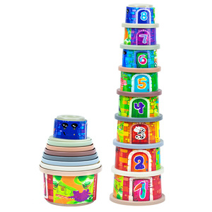 Montessori phong cách 8 cái chất lượng cao xếp chồng ly đồ chơi để phân loại và xếp chồng trẻ em tắm stackers hộp đóng gói - Product Image 2