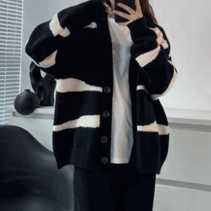 Sonbahar kış yeni kore kadın moda basit örme hırka