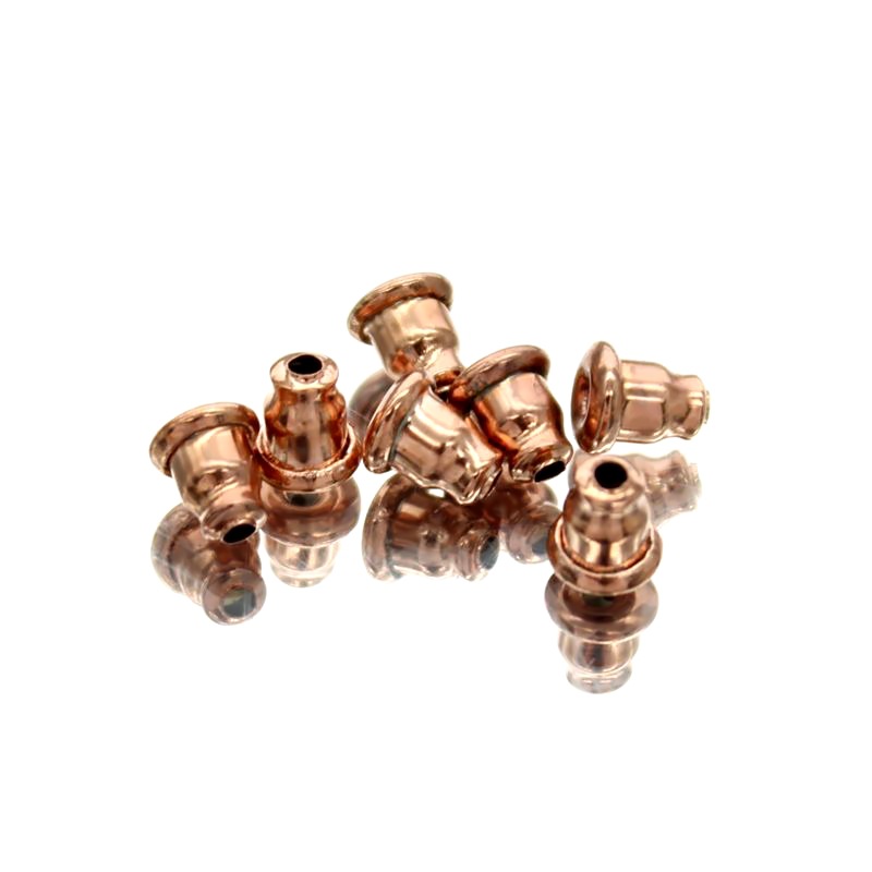 Grands embouts d'oreille en forme de balle en or rose