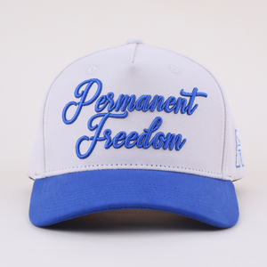 Wholesale Men White Blue Baseball Cap Customize logo <strong>Two</strong> <strong>Tone</strong> <strong>5</strong> <strong>Panel</strong> Cotton Baseball Hat With Embroidered logo - Product Image 2