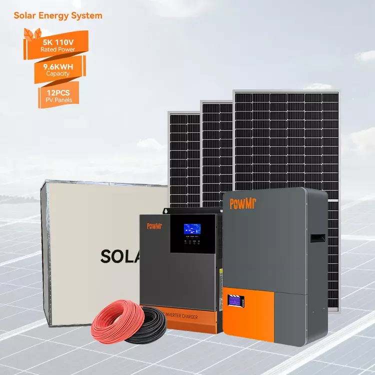 PowMr НАБОРЫ солнечных панелей для 9.6KWH 5KW 110V солнечная энергетическая система для дома